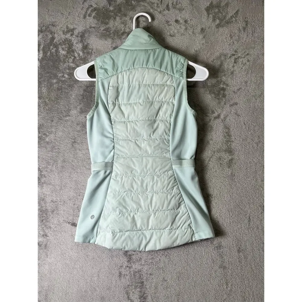 Lululemon Down For It All Running Vest Delicate Mint 4-Way Stretch Quilted 2